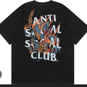 Anti Social Social Club Black Tee with Dragon Design